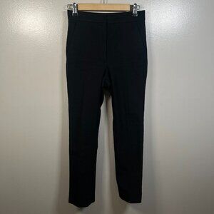COS Straight Leg Trouser Pants Size 4 Black Work Office Career High Rise Cotton